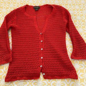 Orange Eddie Bauer cardigan sweater  - size S